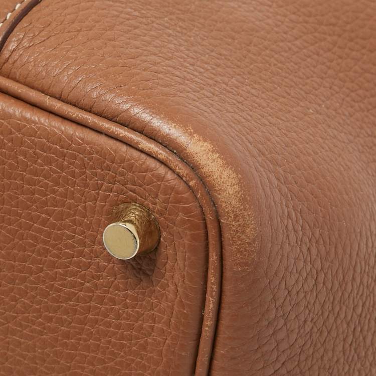 مملوكة مسبقًا Hermes Gold Togo Leather Picotin Lock 18 Bag