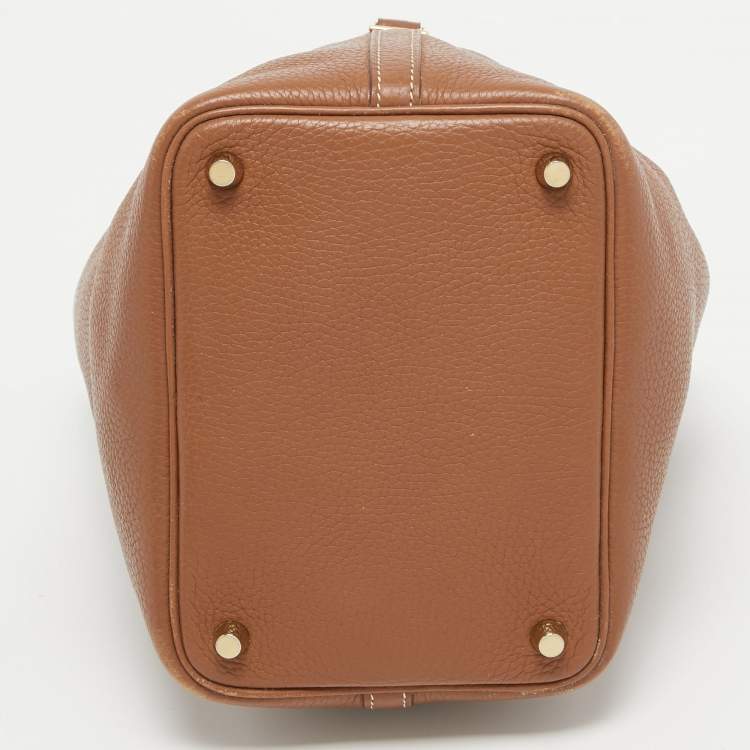 مملوكة مسبقًا Hermes Gold Togo Leather Picotin Lock 18 Bag