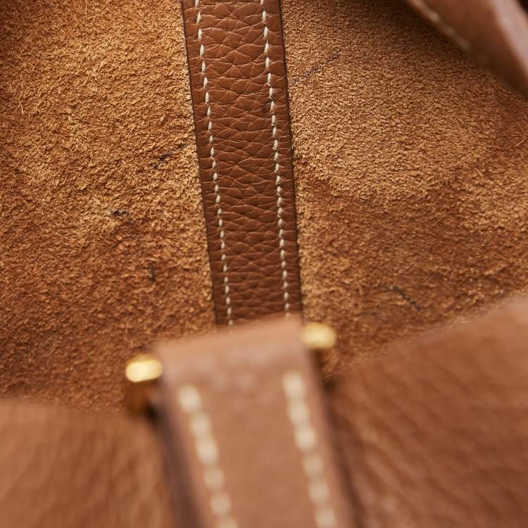 مملوكة مسبقًا Hermes Gold Togo Leather Picotin Lock 18 Bag