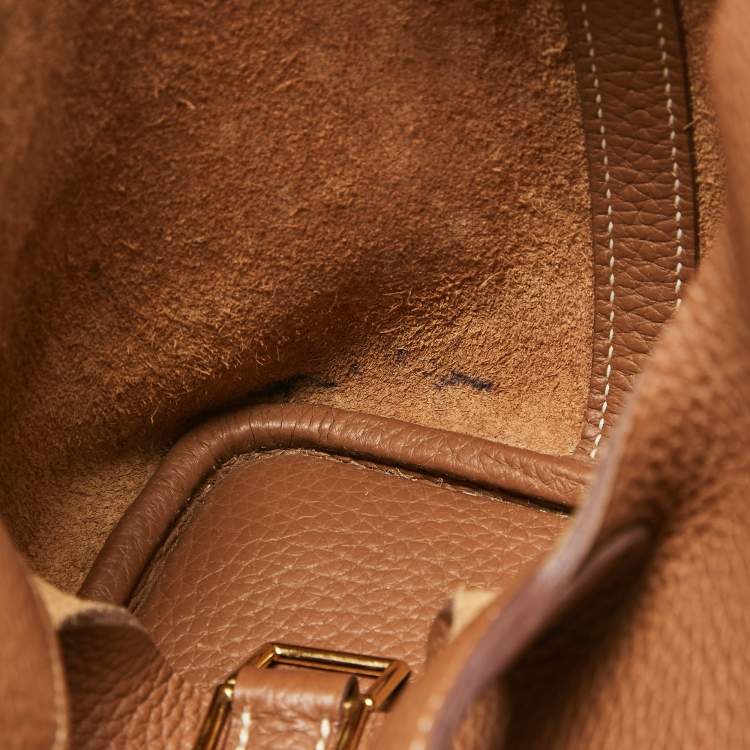 مملوكة مسبقًا Hermes Gold Togo Leather Picotin Lock 18 Bag