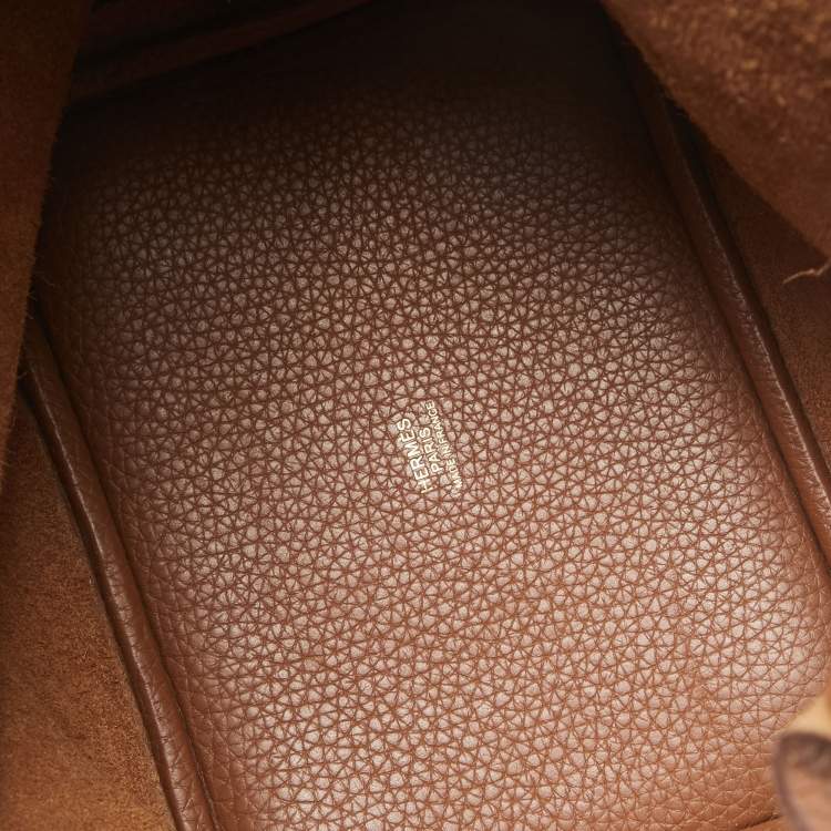 مملوكة مسبقًا Hermes Gold Togo Leather Picotin Lock 18 Bag