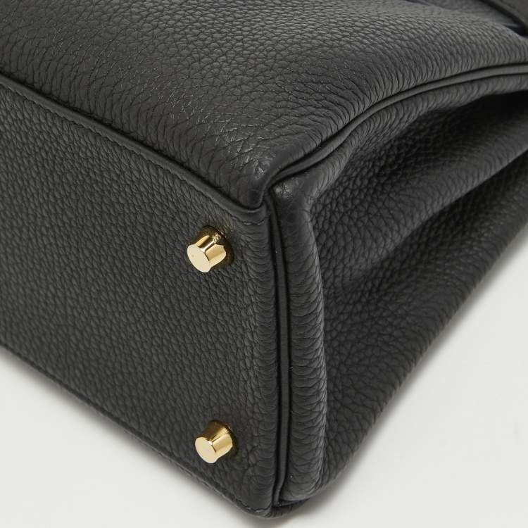 Pre Owned Hermes Noir Togo Leather Gold Finish Kelly Retourne 28 Bag