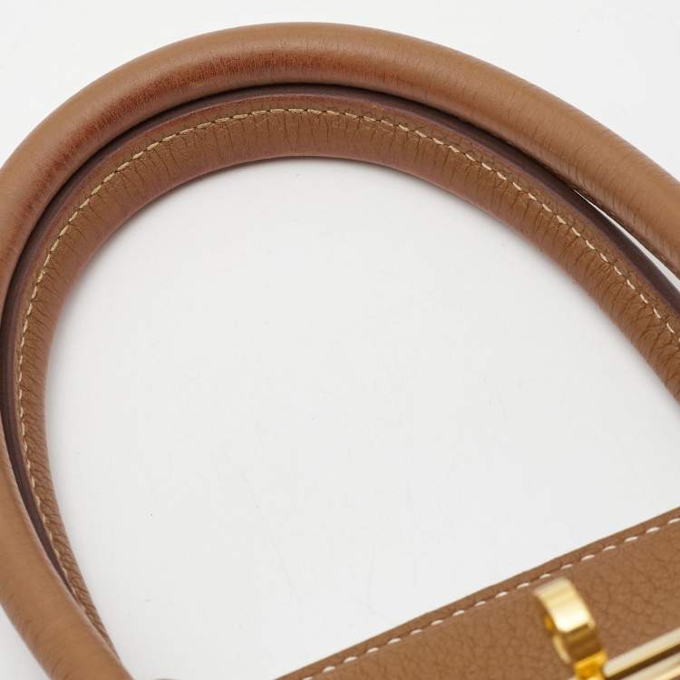 Pre Owned Hermes Gold Togo Leather Gold Finish Birkin 35 Bag