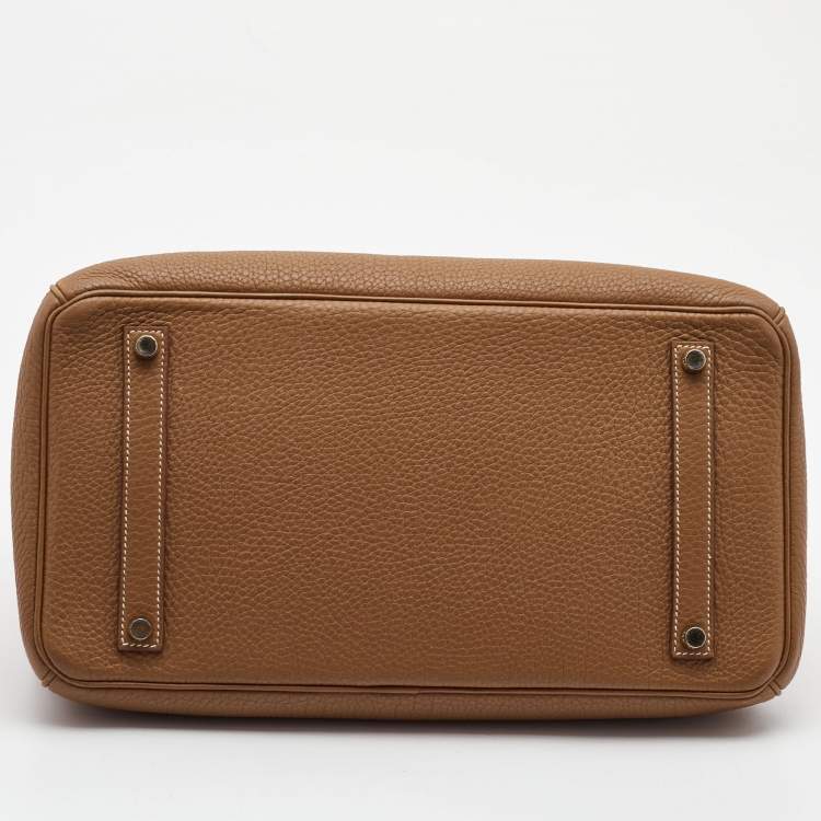 Pre Owned Hermes Gold Togo Leather Gold Finish Birkin 35 Bag