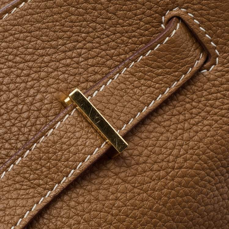 Pre Owned Hermes Gold Togo Leather Gold Finish Birkin 35 Bag