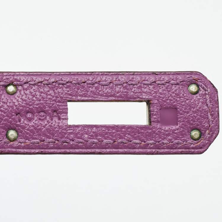 Pre Owned Hermes Cyclamen Chevre Leather Palladium Finish Birkin 30 Bag