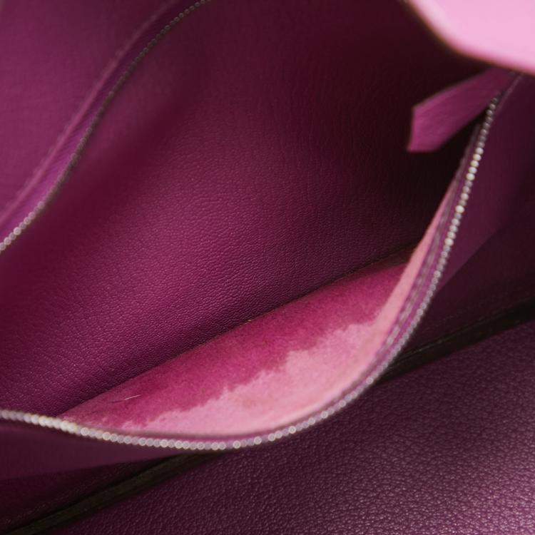 Pre Owned Hermes Cyclamen Chevre Leather Palladium Finish Birkin 30 Bag