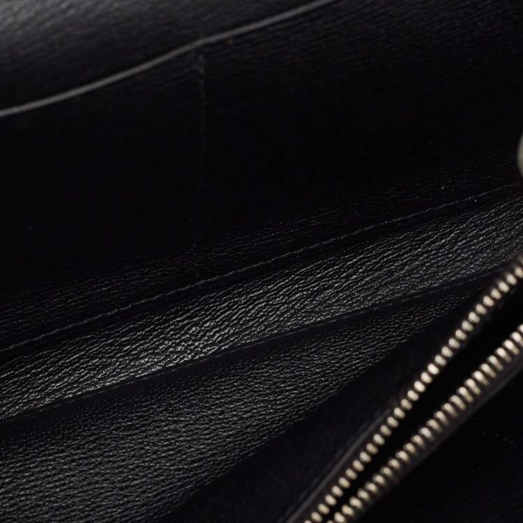 Pre Owned Hermès Noir Matte Alligator Mississippiensis Kelly To Go Wallet