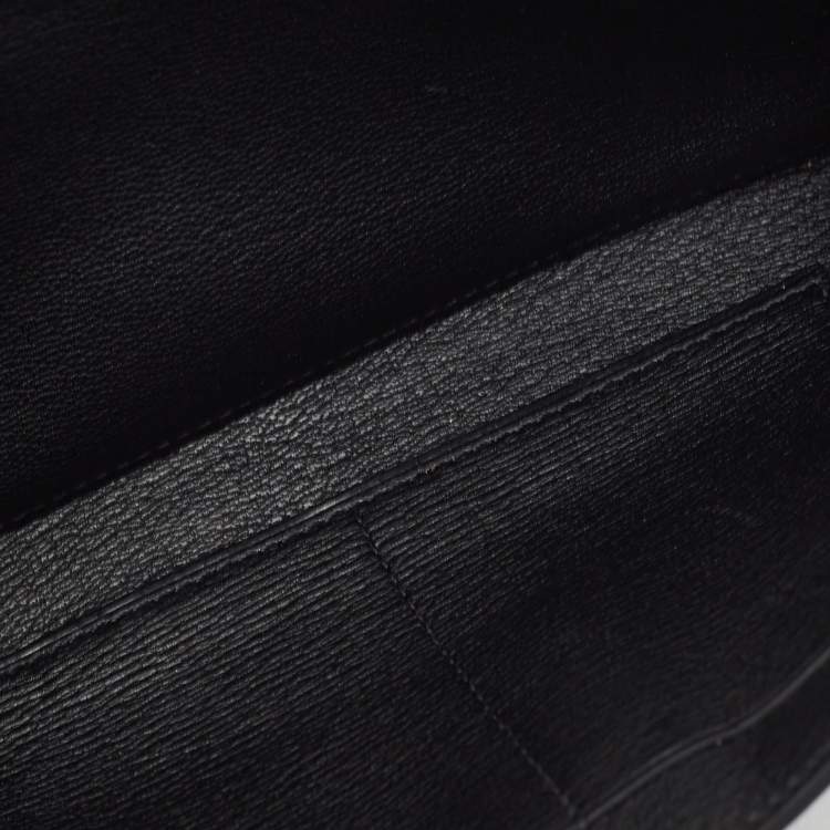 Pre Owned Hermès Noir Matte Alligator Mississippiensis Kelly To Go Wallet