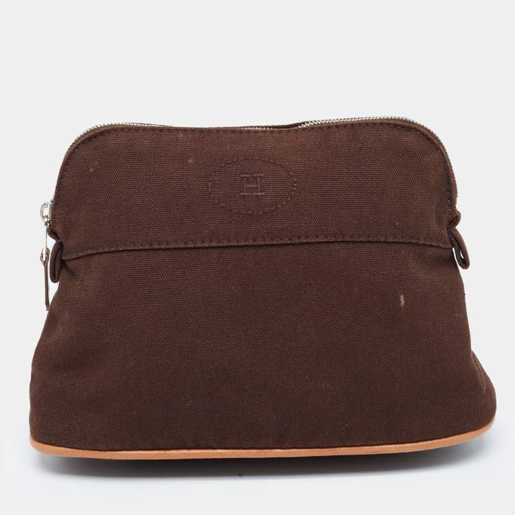 Hermes Brown Canvas Bolide Case Hermes | The Luxury Closet