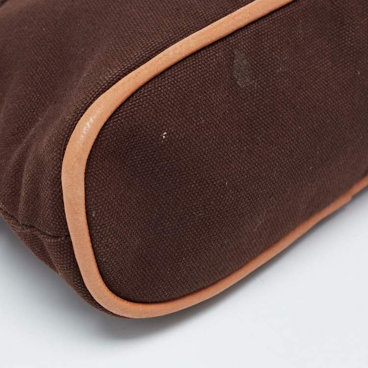 Pre Owned Hermes Brown Canvas Bolide Case