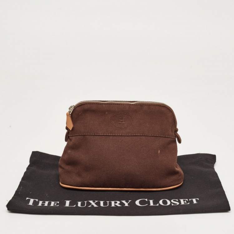 Pre Owned Hermes Brown Canvas Bolide Case