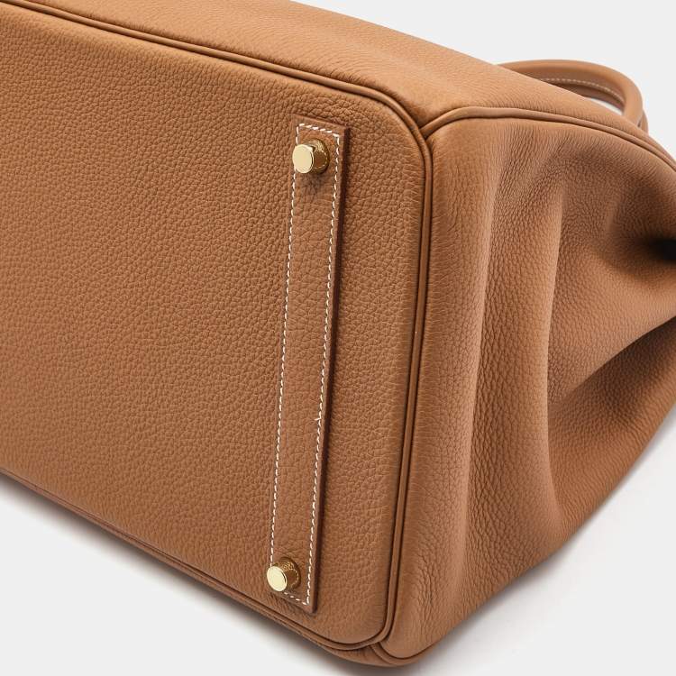 Pre Owned Hermes Gold Togo Leather Gold Finish Birkin 40 Bag