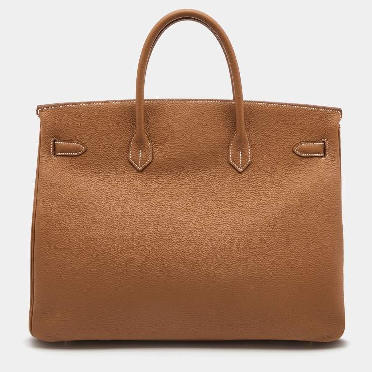 Pre Owned Hermes Gold Togo Leather Gold Finish Birkin 40 Bag