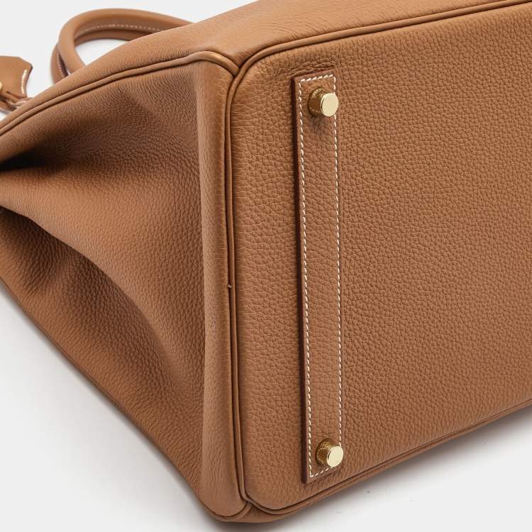 Pre Owned Hermes Gold Togo Leather Gold Finish Birkin 40 Bag