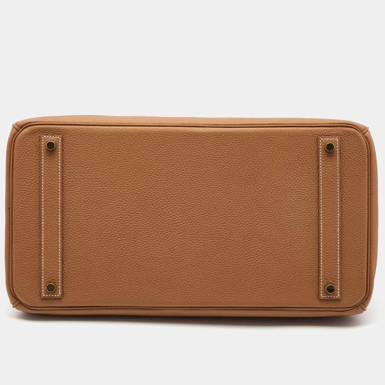 Pre Owned Hermes Gold Togo Leather Gold Finish Birkin 40 Bag