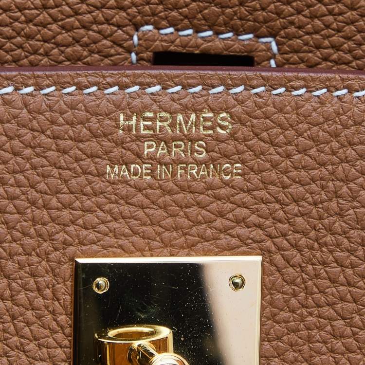 Pre Owned Hermes Gold Togo Leather Gold Finish Birkin 40 Bag