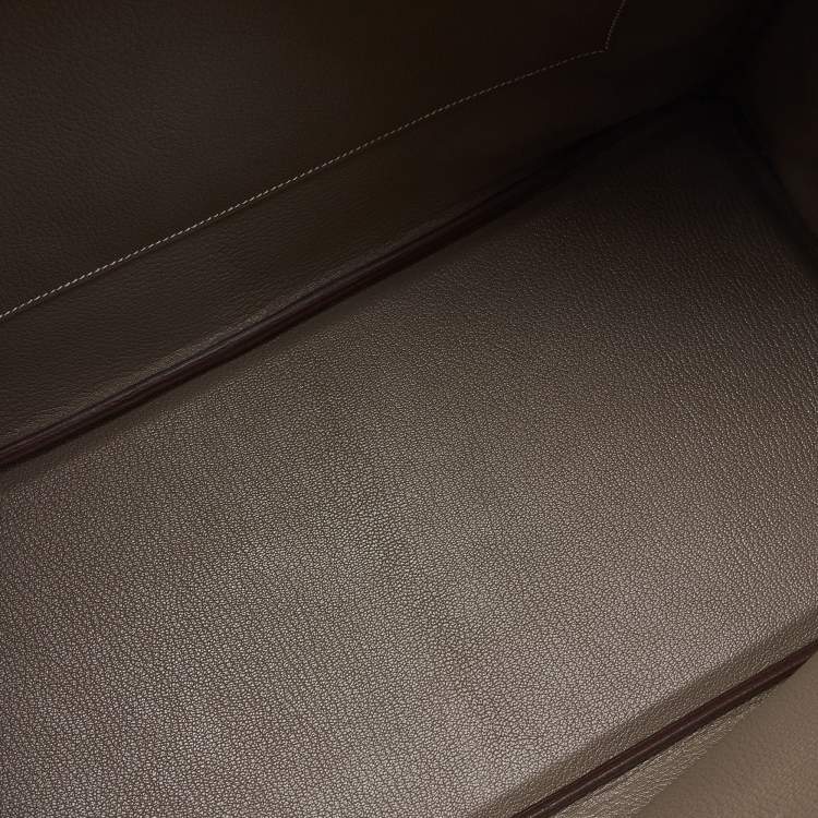 Pre Owned Hermes Etoupe Togo Leather Palladium Finish Birkin 40 Bag