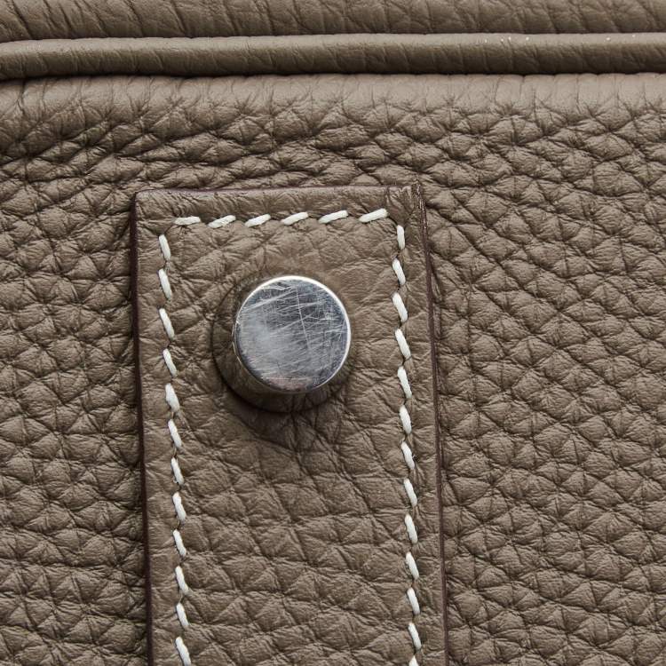 Pre Owned Hermes Etoupe Togo Leather Palladium Finish Birkin 40 Bag