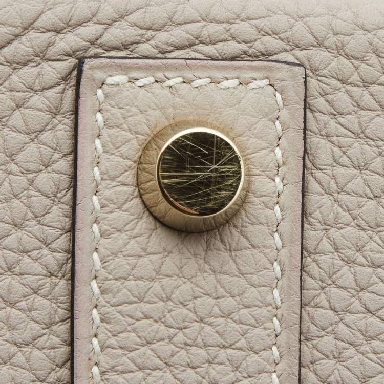 Pre Owned Hermès Gris Tourterelle Togo Leather Gold Finish Birkin 40 Bag