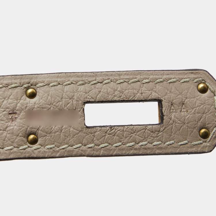 Pre Owned Hermès Gris Tourterelle Togo Leather Gold Finish Birkin 40 Bag