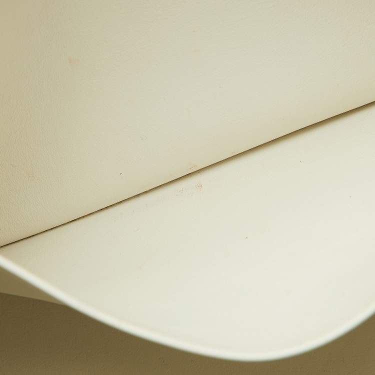 Pre Owned Hermes Blanc/Gris Swift Leather Palladium Finish Ghillies Birkin 35 Bag 