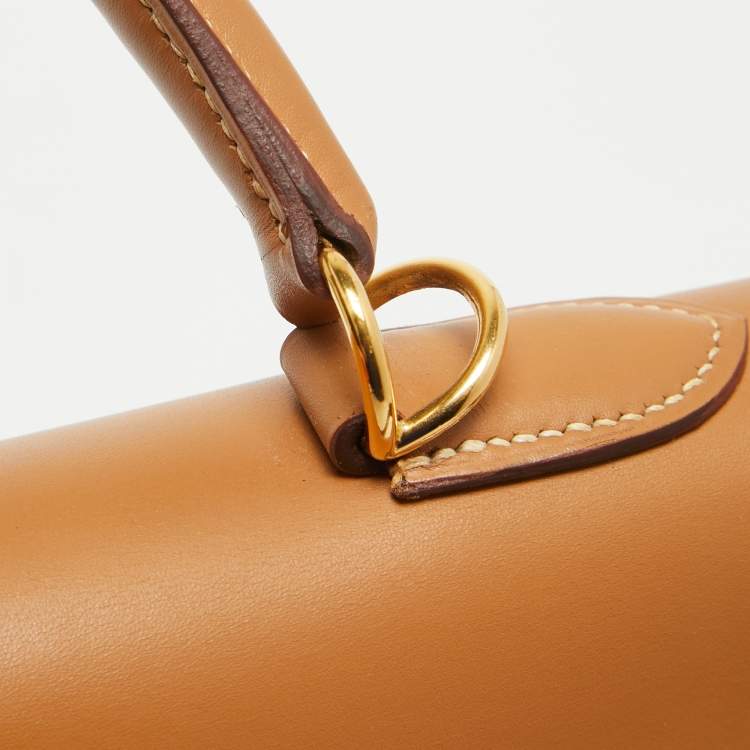 Pre Owned Hermes Naturel Vache Leather Gold Finish Kelly Sellier 35 Bag
