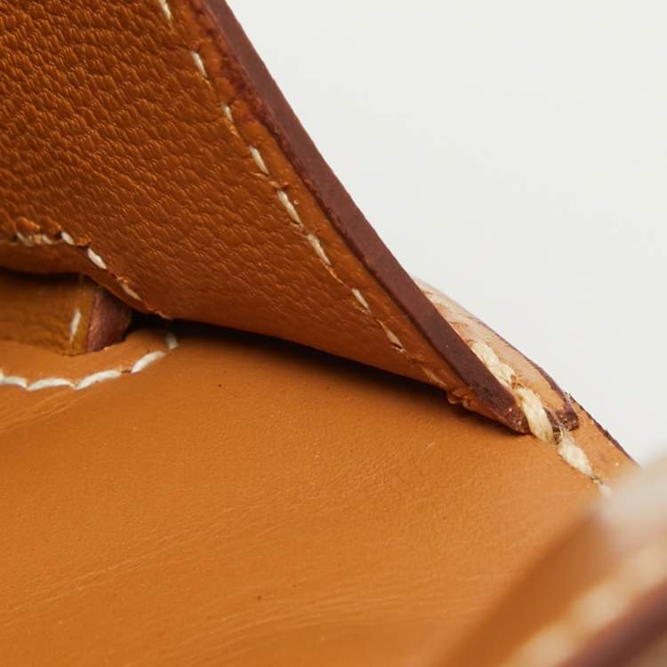Pre Owned Hermes Naturel Vache Leather Gold Finish Kelly Sellier 35 Bag