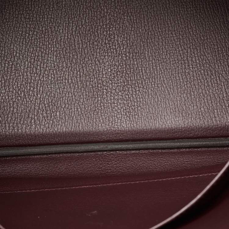 Pre Owned Hermes Bordeaux Togo Leather Palladium Finish Birkin 40 Bag