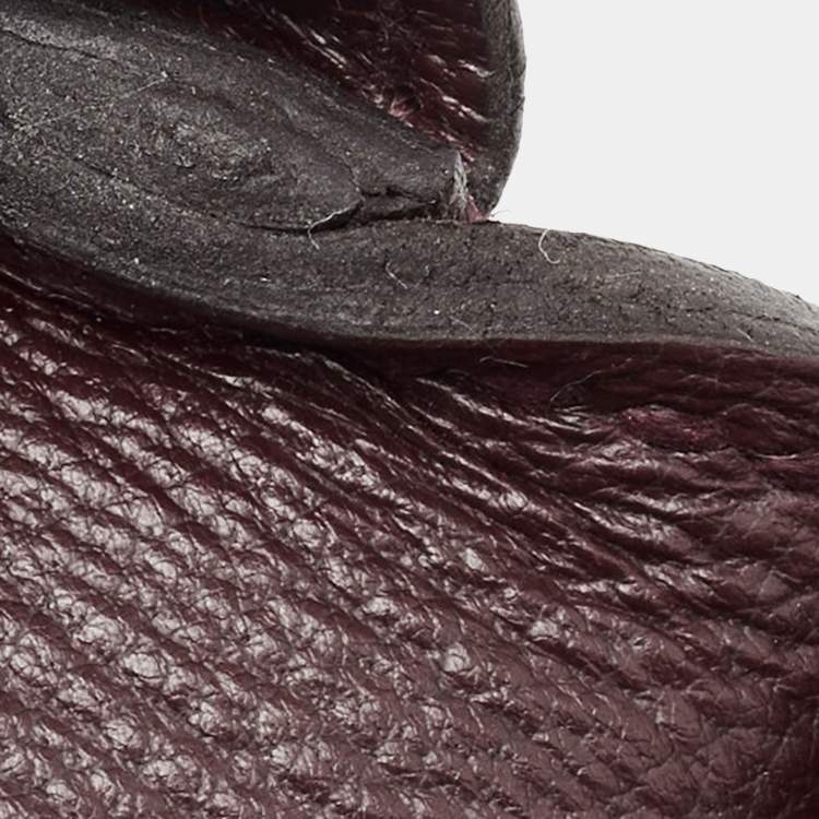 Pre Owned Hermes Bordeaux Togo Leather Palladium Finish Birkin 40 Bag