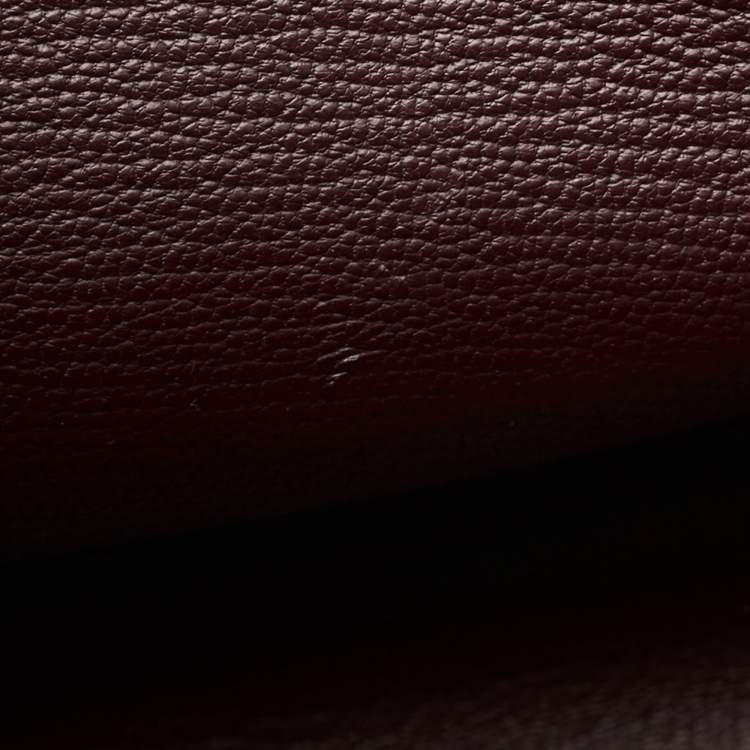 Pre Owned Hermes Bordeaux Togo Leather Palladium Finish Birkin 40 Bag