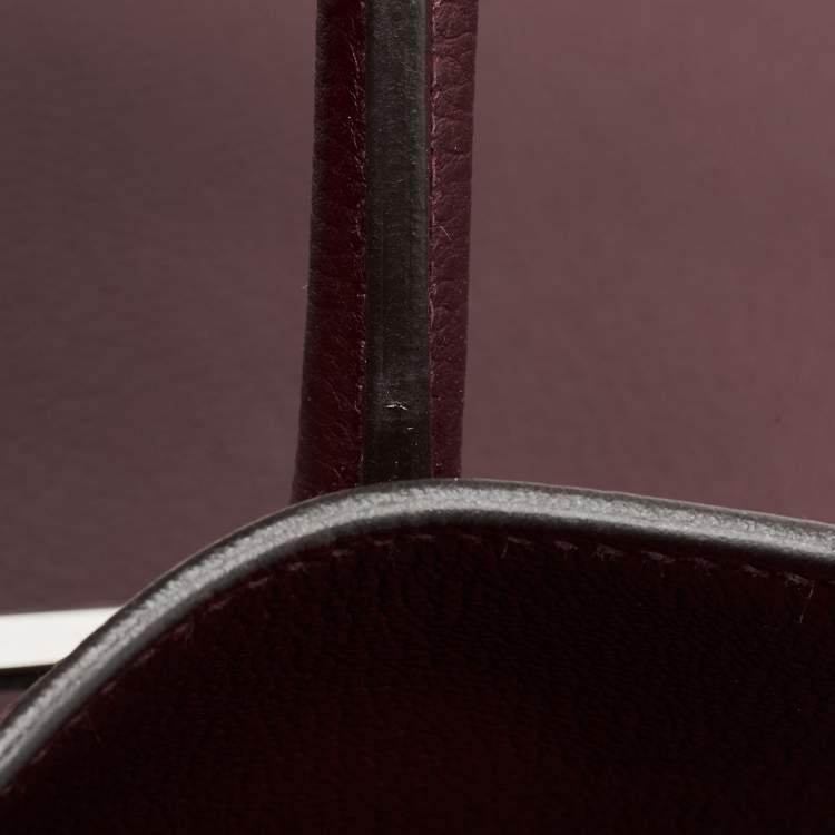 Pre Owned Hermes Bordeaux Togo Leather Palladium Finish Birkin 40 Bag