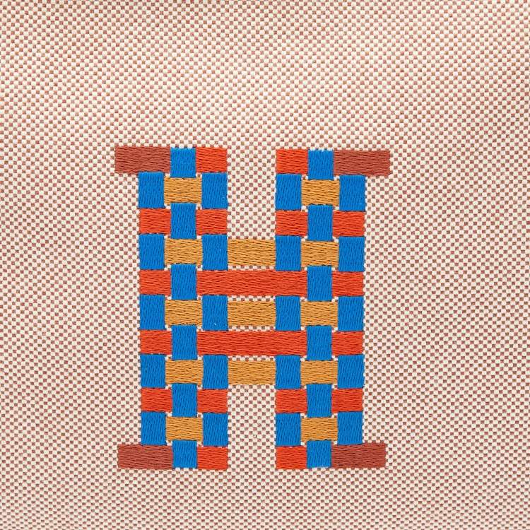 مملوكة مسبقًا Hermes Cognac Toile H Tissage Case