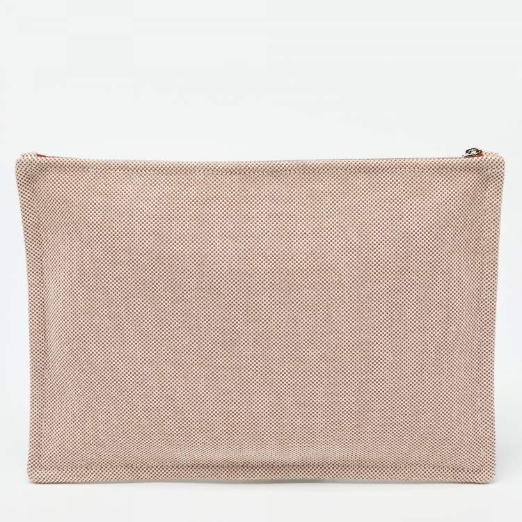 مملوكة مسبقًا Hermes Cognac Toile H Tissage Case