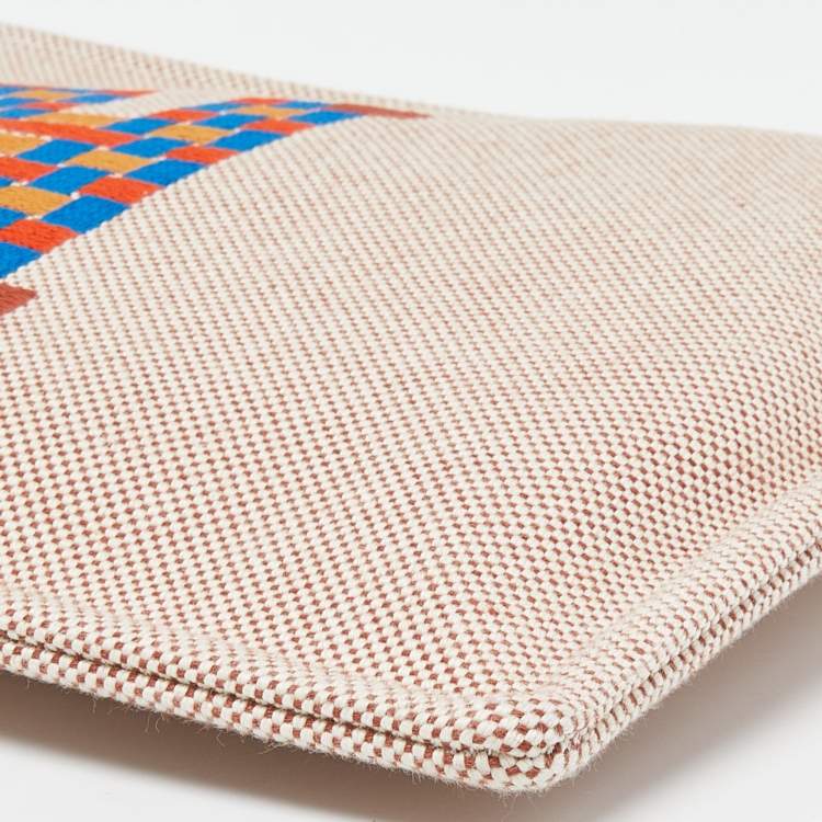 مملوكة مسبقًا Hermes Cognac Toile H Tissage Case