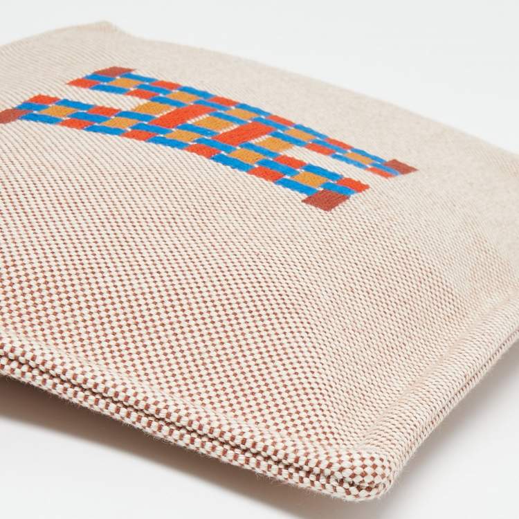 مملوكة مسبقًا Hermes Cognac Toile H Tissage Case