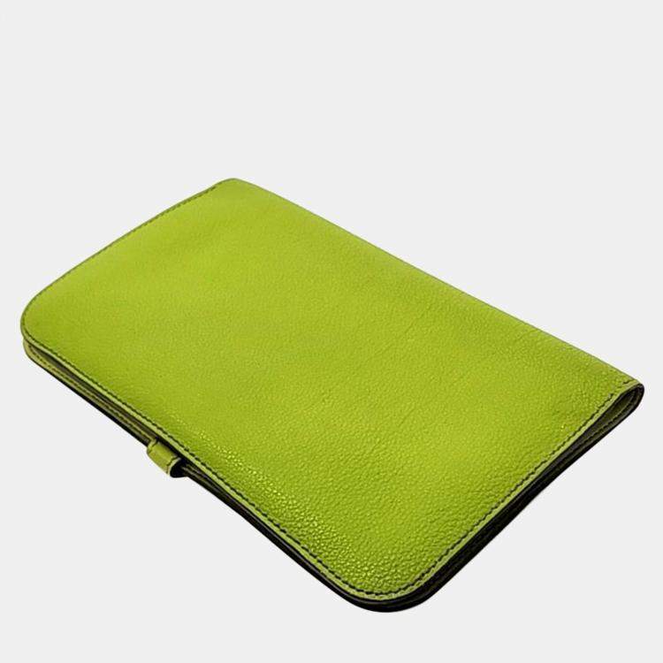 Pre Owned Hermes Vert Anis Togo Dogon Long Wallet