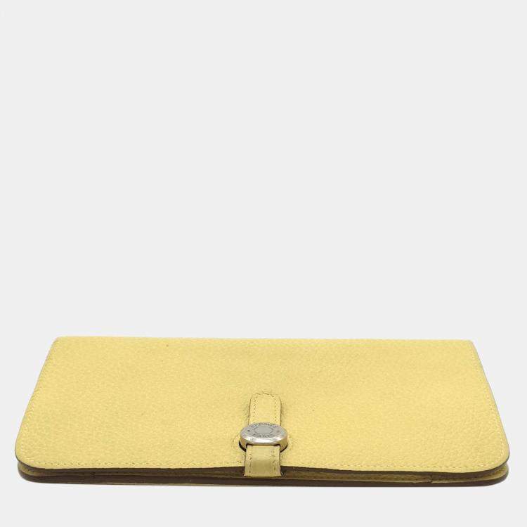 Pre Owned Hermes Yellow Epsom Dogon Long Wallet