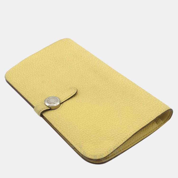 Pre Owned Hermes Yellow Epsom Dogon Long Wallet