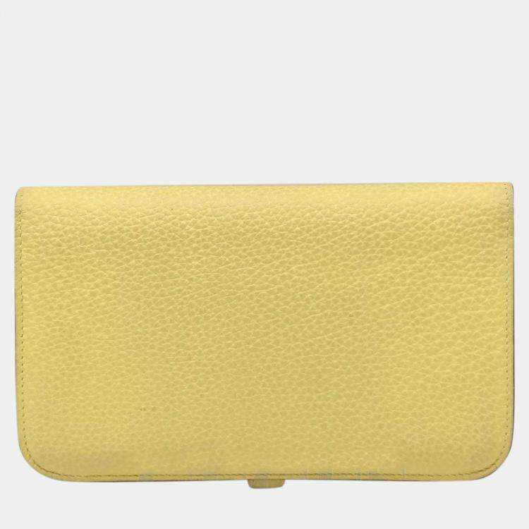 Pre Owned Hermes Yellow Epsom Dogon Long Wallet