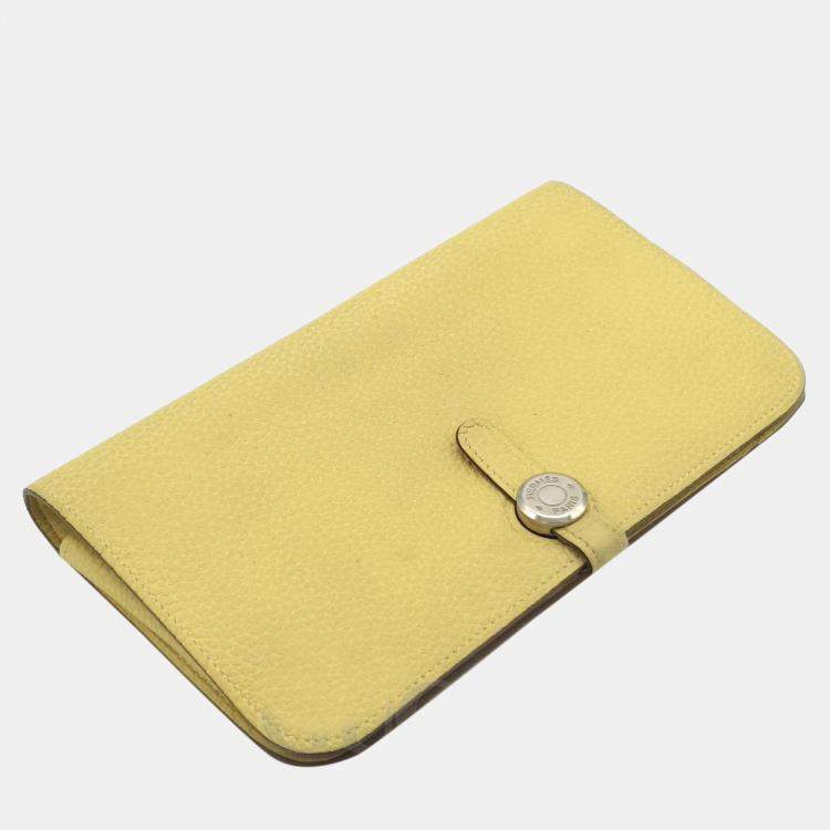 Pre Owned Hermes Yellow Epsom Dogon Long Wallet