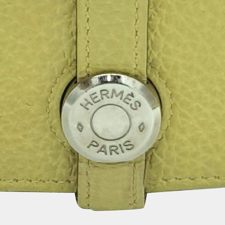 Pre Owned Hermes Yellow Epsom Dogon Long Wallet