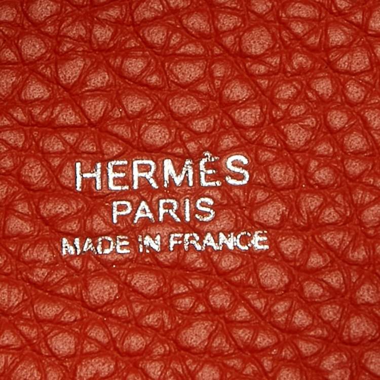Pre Owned Hermes Feu Taurillon Clemence Leather Picotin Lock 18 Bag