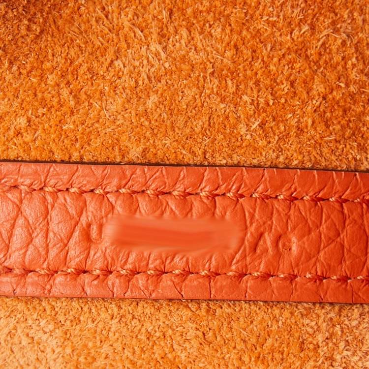 Pre Owned Hermes Feu Taurillon Clemence Leather Picotin Lock 18 Bag