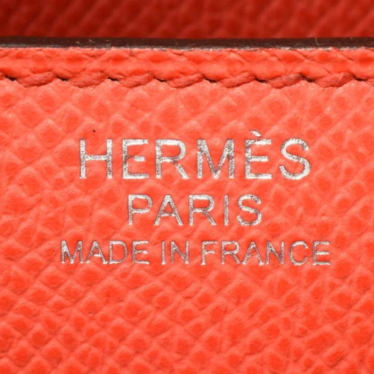 Pre Owned HERMES Constance 3 24 Rose Texas Vaux Epson Y stamped silver lacquer hardware shoulder bag