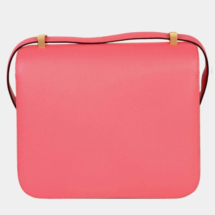 Pre Owned HERMES Constance 3 24 Special Order Rose Azalea Vaux Epson C stamped (manufactured in 2018) Shoulder bag Pink