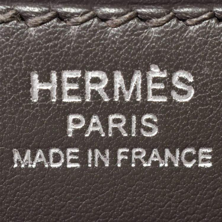 Pre Owned HERMES Constance 3 Elan Verso Vaux Swift R stamp (manufactured in 2014) Silver lacquer hardware Shoulder bag Gray x Blue