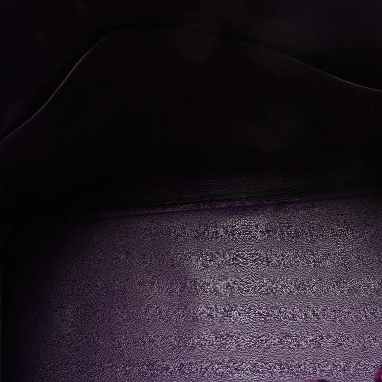 Pre Owned Hermes Amethyst Crocodile Porosus Palladium Finish Birkin 40 Bag