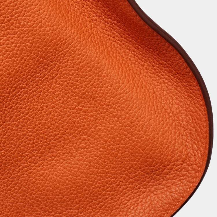Pre Owned Hermès Orange Togo Leather Palladium Finish Jypsiere 37 Bag
