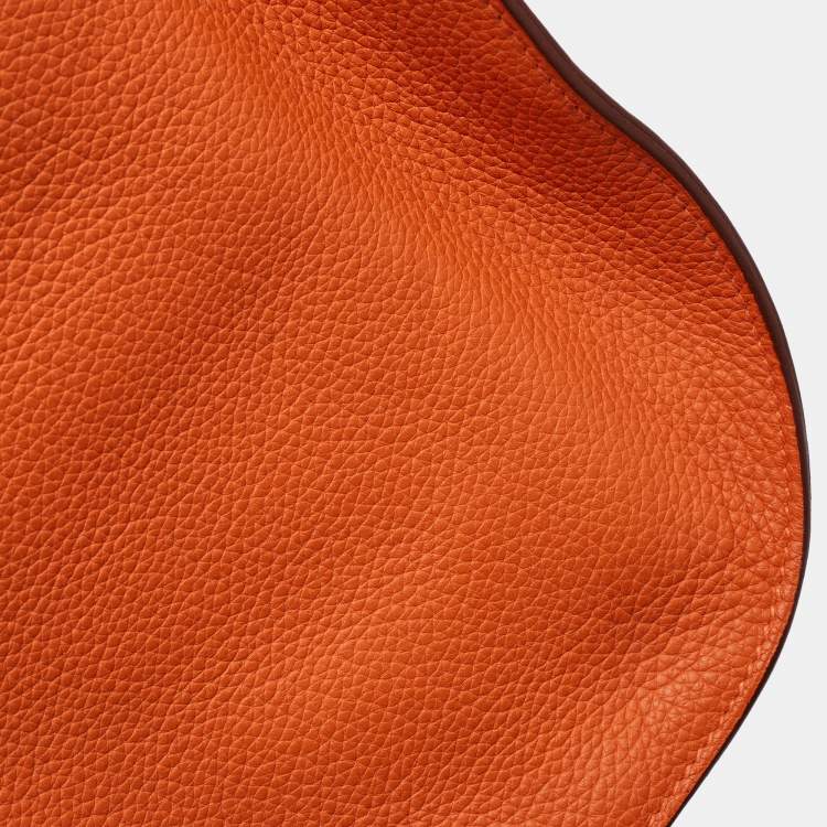 Pre Owned Hermès Orange Togo Leather Palladium Finish Jypsiere 37 Bag